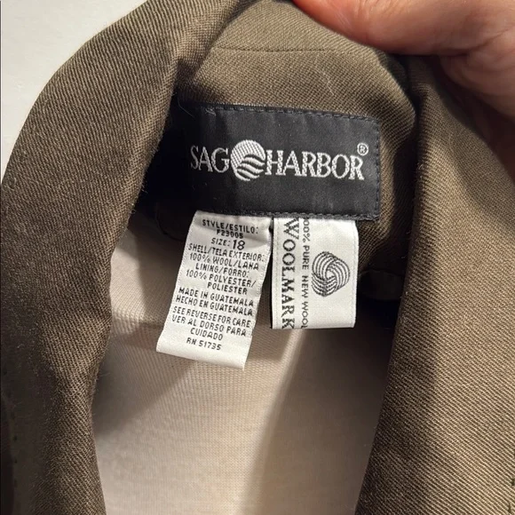 Sag Harbor Women's Olive Wool Blazer - Picture 2 of 7